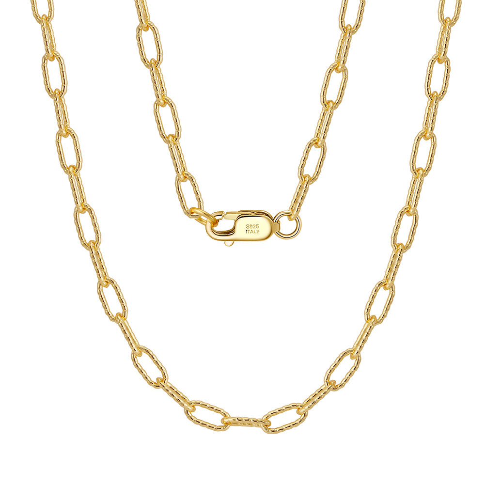 PAPERCLIP CHAIN NECKLACE IN STERLING SILVER