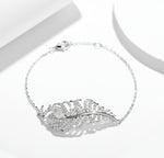 PEACOCK FEATHER MOISSANITE BRACELET IN STERLING SILVER