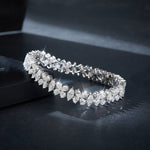 PEAR MARQUISE CUT MOISSANITE BRACELET IN STERLING SILVER
