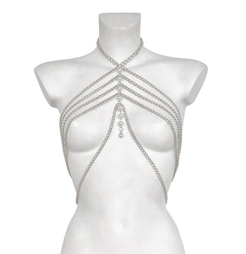 PEARL CASCADE HARNESS CHAIN BRALETTE
