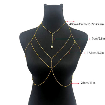 PEARL DROP BODY CHAIN BRALETTE