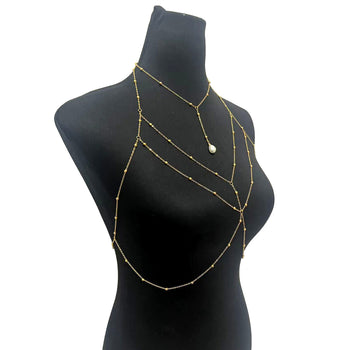 PEARL DROP BODY CHAIN BRALETTE