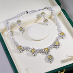 YELLOW CUSHION CUT MOISSANITE NECKLACE IN STERLING SILVER