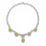 YELLOW CUSHION CUT MOISSANITE NECKLACE IN STERLING SILVER