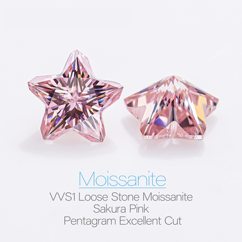 DIAMANT EN LIBRE DE MOISSANITE TAILLÉE EN PENTAGRAMME