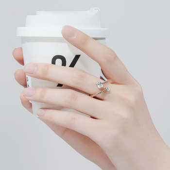 PERSONALIZED MOISSANITE NUMBER RING IN STERLING SILVER