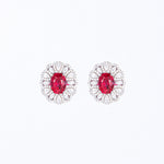 PIGEON BLOOD LAB GROWN RUBY RING/EARRINGS/PENDANT IN STERLING SILVER