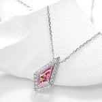 PINK AURORA MOISSANITE NECKLACE IN SOLID GOLD