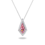 PINK AURORA MOISSANITE NECKLACE IN SOLID GOLD