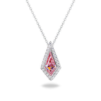 PINK AURORA MOISSANITE NECKLACE IN SOLID GOLD