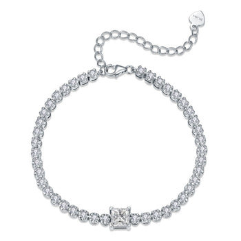BRACELET EN ARGENT MASSIF ET MISSANITE TAILLE PRINCESSE