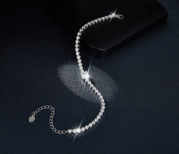 BRACELET EN ARGENT MASSIF ET MISSANITE TAILLE PRINCESSE