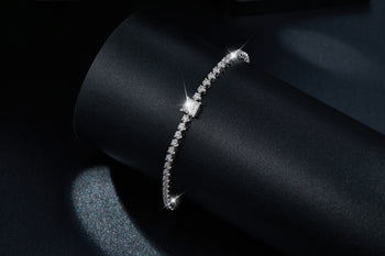 BRACELET EN ARGENT MASSIF ET MISSANITE TAILLE PRINCESSE