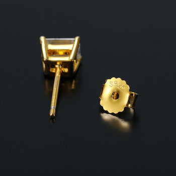 BAGUETTE CUT MOISSANITE STUD EARRING IN STERLING SILVER