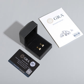 BAGUETTE CUT MOISSANITE STUD EARRING IN STERLING SILVER