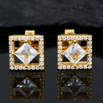 PRINCESS CUT SQUARE SHAPED MOISSANITE EARRINGS IN STERLING SILVER