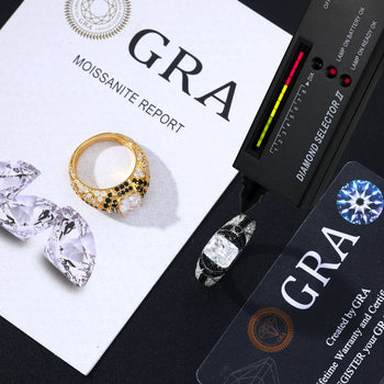 RADIANT CUT BLACK MOISSANITE PAVE RING IN STERLING SILVER