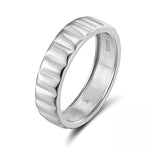RIBBED TWISTED SIGNET BAND RING IN STERLING SILVER