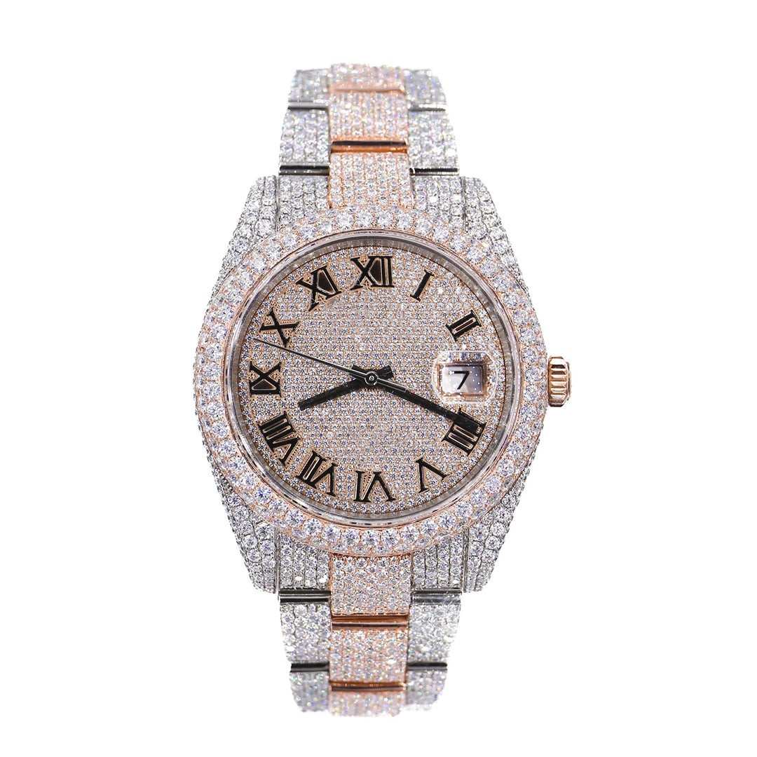 ROSEWOOD DUALTONE MOISSANITE DIAMOND WATCH