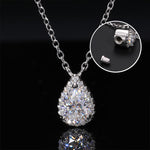 PEAR CUT MOISSANITE ASH BOX PENDANT NECKLACE IN STERLING SILVER