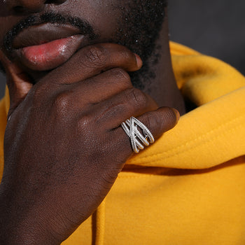 Bague enveloppante en moissanite et argent sterling