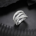 MOISSANITE WRAP RING IN STERLING SILVER