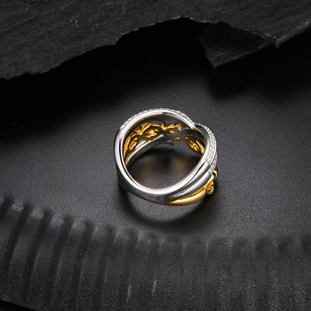 Bague enveloppante en moissanite et argent sterling {STYLE 2}