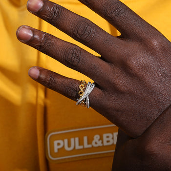 Bague enveloppante en moissanite et argent sterling {STYLE 2}