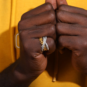 Bague enveloppante en moissanite et argent sterling {STYLE 2}