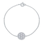 ROUND CHARM MOISSANITE DIAMOND BRACELET IN STERLING SILVER