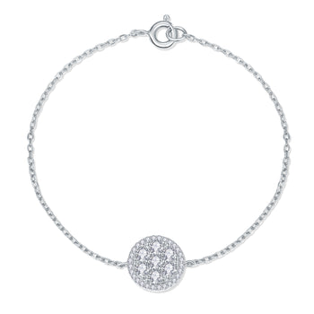 Bracelet en argent sterling orné de moissanite et de diamants ronds