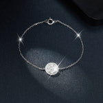 ROUND CHARM MOISSANITE DIAMOND BRACELET IN STERLING SILVER