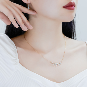 ROUND CUT LAB DIAMOND THREE DROP EARRINGS IN SOLID GOLD