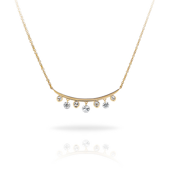 ROUND CUT LAB DIAMOND ELEGANT DROP NECKLACE IN STERLING SILVER