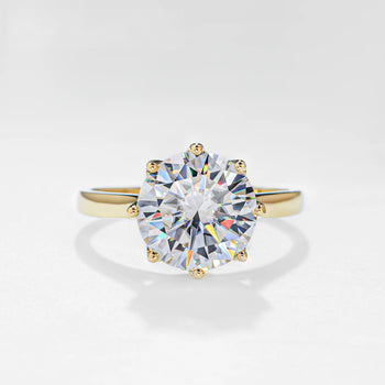 ROUND CUT MOISSANITE ETERNAL GLOW RING IN SOLID GOLD