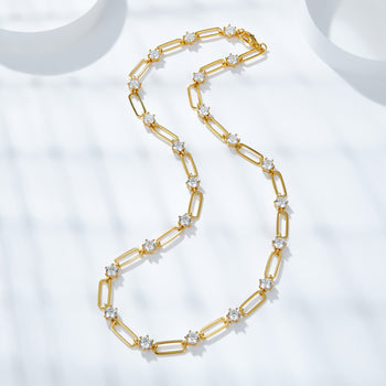 COLLIER/BRACELET CHAÎNE EN MISSANITE RONDE EN ARGENT MASSIF