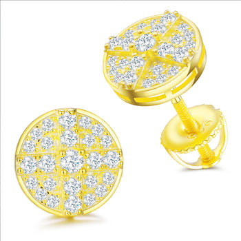 RUNDE MOISSANIT-DIAMANT-OHRSTÖSSE AUS STERLINGSILBER {STIL 2}