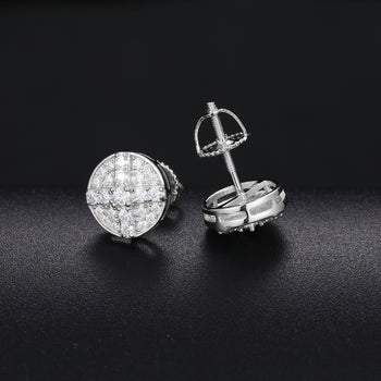 RUNDE MOISSANIT-DIAMANT-OHRSTÖSSE AUS STERLINGSILBER {STIL 2}