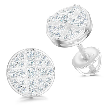 RUNDE MOISSANIT-DIAMANT-OHRSTÖSSE AUS STERLINGSILBER {STIL 2}