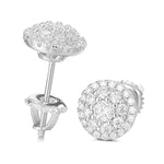 ROUND MOISSANITE SCREW BACK STUD EARRINGS IN STERLING SILVER