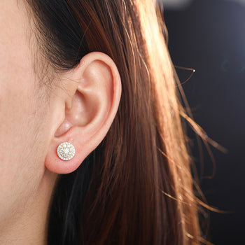 Runde Moissanit-Ohrstecker mit Schraubverschluss aus Sterlingsilber