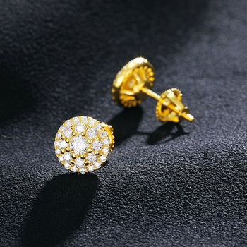 Runde Moissanit-Ohrstecker mit Schraubverschluss aus Sterlingsilber