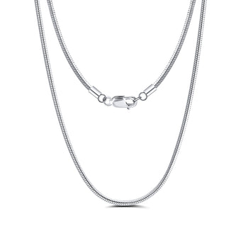 ROUND SNAKE CHAIN NECKLACE IN STERLING SILVER