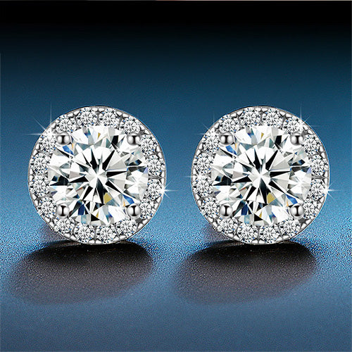 18K White Gold 8mm Screwback purchases Diamond Stud Earrings