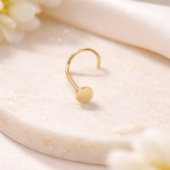 SCREW NOSE STUD IN SOLID GOLD