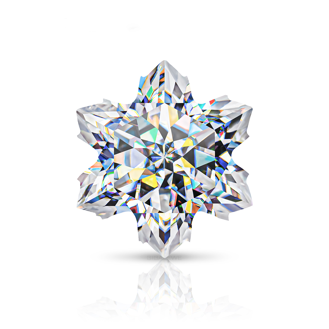 SNOWFLAKE CUT MOISSANITE LOOSE DIAMOND – IVORY EBONY