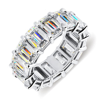 MOISSANITE ETERNITY BAND RINGS IN SOLID GOLD