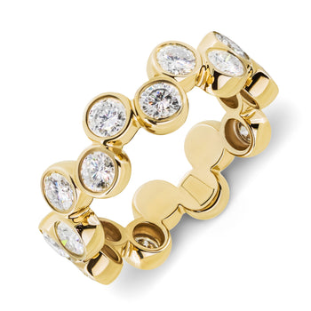 MOISSANITE ETERNITY BAND RINGS IN SOLID GOLD