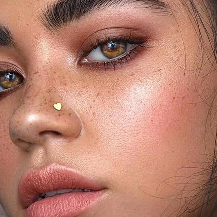 STAR NUGGET L BEND NOSE RING IN SOLID GOLD