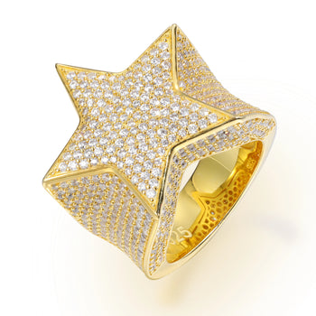 MOISSANITE STAR RING IN STERLING SILVER - IVORY & EBONY